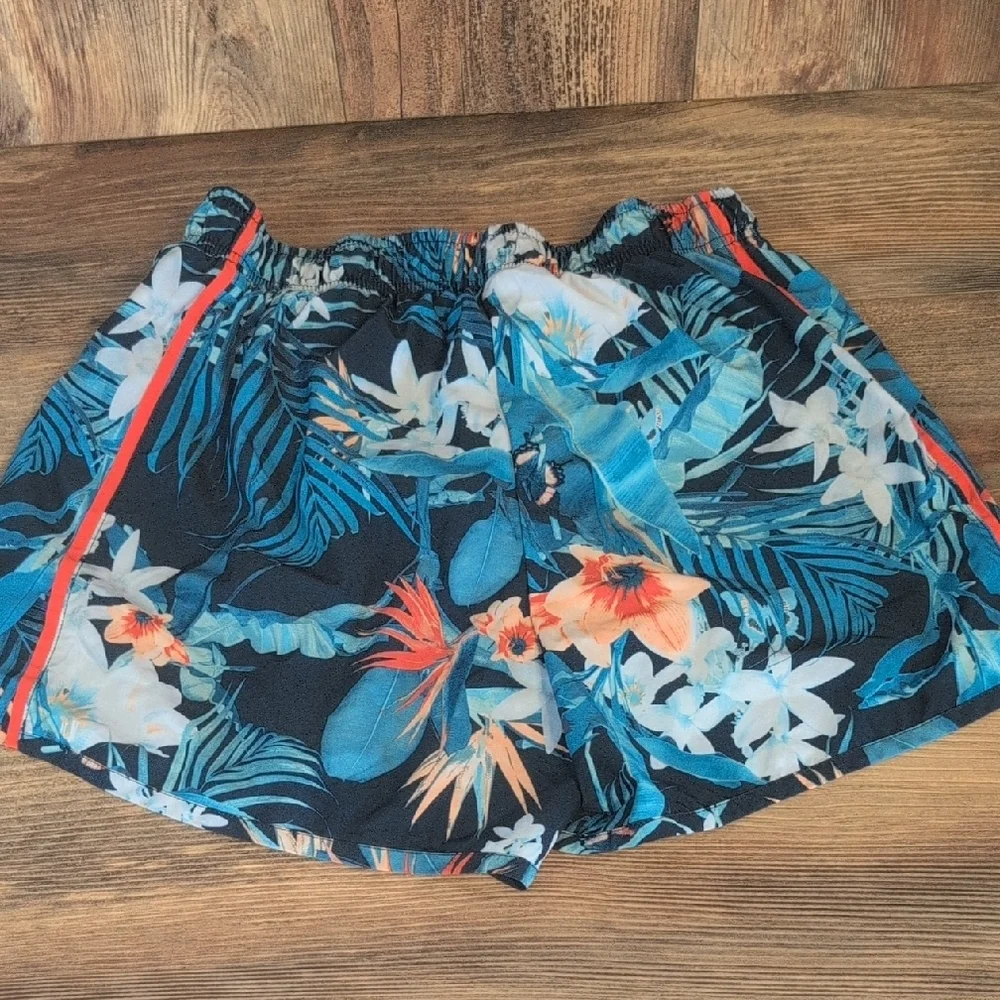 Xersion Athletic Stretch Elastic Waist Floral Running Lined Shorts S        523A